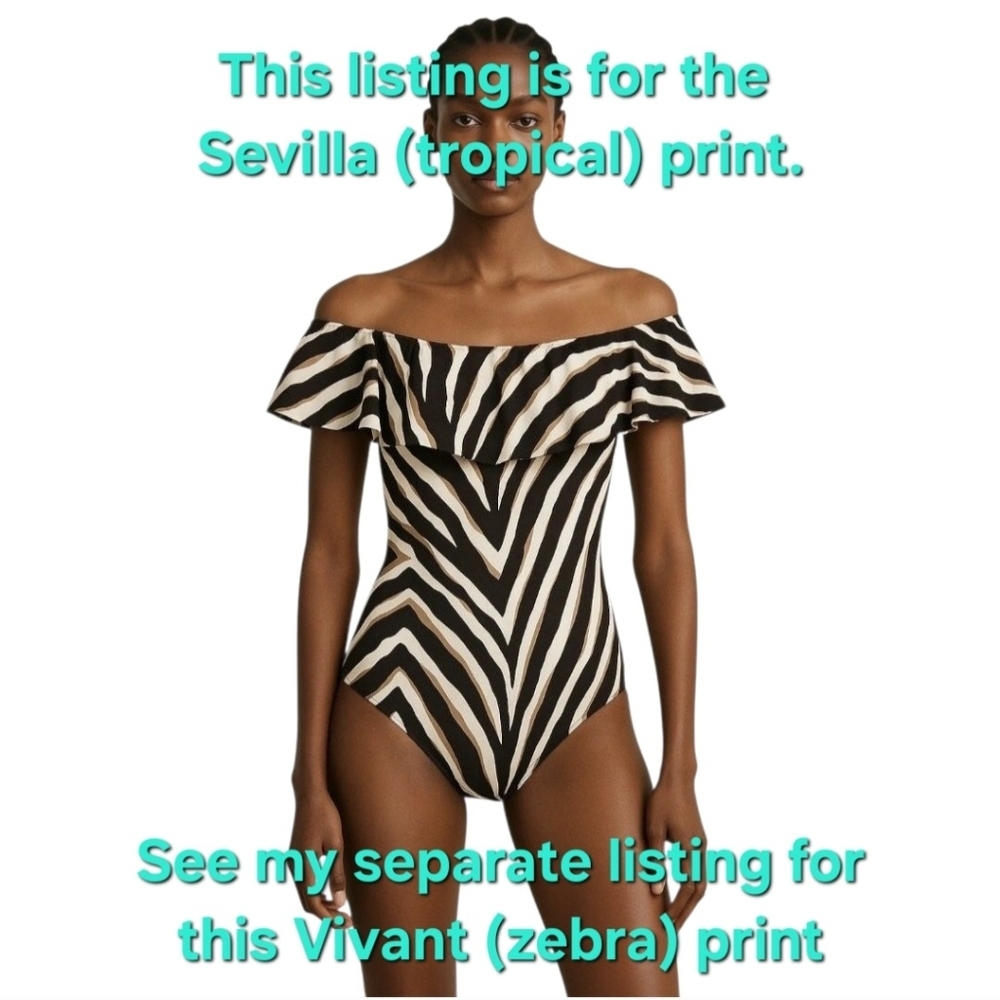 Trina Turk Sevilla One Piece Off Shoulder Ruffle - Picture 16 of 16